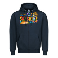 Navy be the sunshine Zipper Hoodie - CowhideDigitalArt