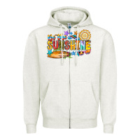 Oatmeal Heather be the sunshine Zipper Hoodie - CowhideDigitalArt