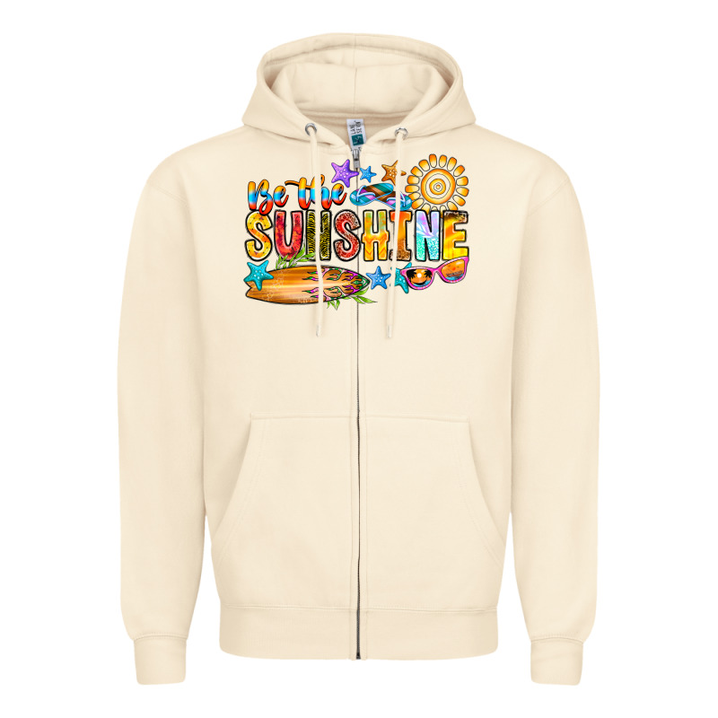 Be The Sunshine Zipper Hoodie by CowhideDigitalArt | Teevron