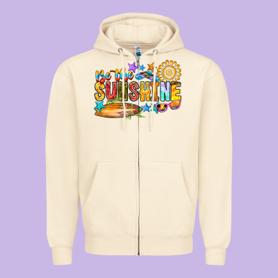 Be The Sunshine Zipper Hoodie Designed By Cowhidedigitalart