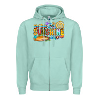 Seafoam be the sunshine Zipper Hoodie - CowhideDigitalArt