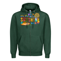 Sports Green be the sunshine Zipper Hoodie - CowhideDigitalArt