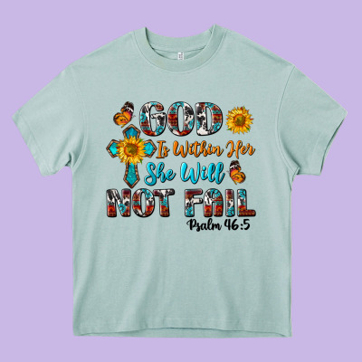 God Is Within Her She Will Not Fail Heavy Core Tee Designed By Bundleandbundleshop