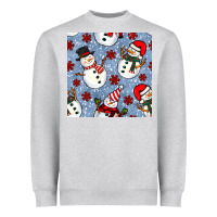 Heather Grey christmas snowman seamless pattern Heavyweight Sweatshirt - BundleAndBundleShop
