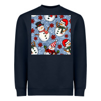 Navy christmas snowman seamless pattern Heavyweight Sweatshirt - BundleAndBundleShop