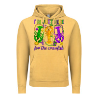Vintage Mustard I'm just here for the Crawfish Vintage Hoodie - HowdyJamesFarm