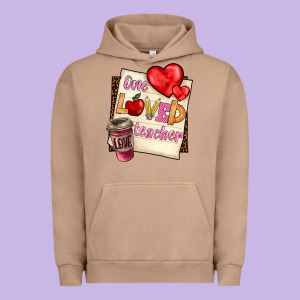One Loved Teacher Urban Hoodie Designed By Barkaloodesign