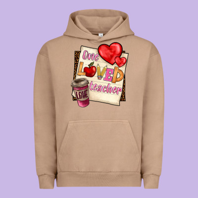 One Loved Teacher Urban Hoodie Designed By Barkaloodesign