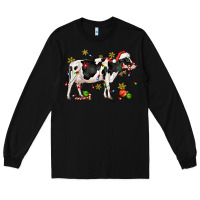 Black christmas holstein cow Long Sleeve Tee - CowGirlArtShop