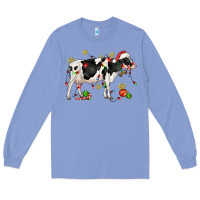 Colony Blue christmas holstein cow Long Sleeve Tee - CowGirlArtShop