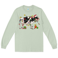 Matcha christmas holstein cow Long Sleeve Tee - CowGirlArtShop
