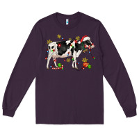 Plum christmas holstein cow Long Sleeve Tee - CowGirlArtShop