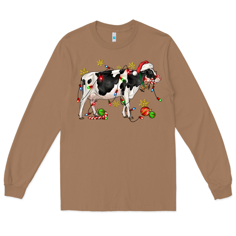 Christmas Holstein Cow Long Sleeve Tee by CowGirlArtShop | Teevron
