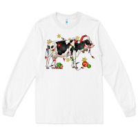 White christmas holstein cow Long Sleeve Tee - CowGirlArtShop