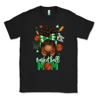 Black Basketball Mom Afro Messy Bun Classic Tee - texasbilliewilder
