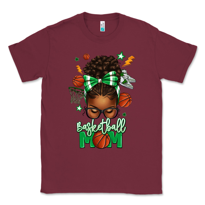 Basketball Mom Afro Messy Bun Classic Tee by texasbilliewilder | Teevron