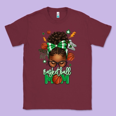 Basketball Mom Afro Messy Bun Classic Tee Designed By Texasbilliewilder
