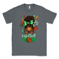 Charcoal Heather Basketball Mom Afro Messy Bun Classic Tee - texasbilliewilder