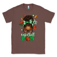 Chestnut Basketball Mom Afro Messy Bun Classic Tee - texasbilliewilder