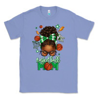 Colony Blue Basketball Mom Afro Messy Bun Classic Tee - texasbilliewilder
