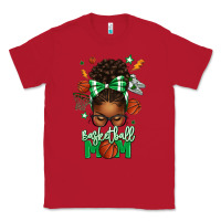 Red Basketball Mom Afro Messy Bun Classic Tee - texasbilliewilder