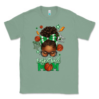 Sage Basketball Mom Afro Messy Bun Classic Tee - texasbilliewilder