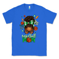 True Royal Basketball Mom Afro Messy Bun Classic Tee - texasbilliewilder