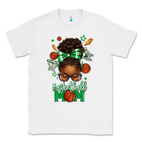 White Basketball Mom Afro Messy Bun Classic Tee - texasbilliewilder