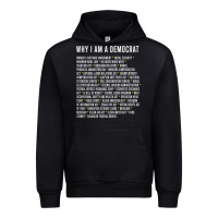 Black Why I am a Democrat cool political outfit for democrats Long Sleeve Urban Hoodie - lanVoArt