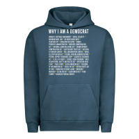 Pigment Midnight Navy Why I am a Democrat cool political outfit for democrats Long Sleeve Urban Hoodie - lanVoArt