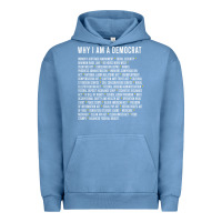 Pigment Pebble Blue Why I am a Democrat cool political outfit for democrats Long Sleeve Urban Hoodie - lanVoArt
