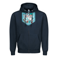 Navy Christmas Pocket Zipper Hoodie - CowhideDigitalArt
