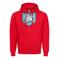 Red Christmas Pocket Zipper Hoodie - CowhideDigitalArt