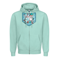 Seafoam Christmas Pocket Zipper Hoodie - CowhideDigitalArt