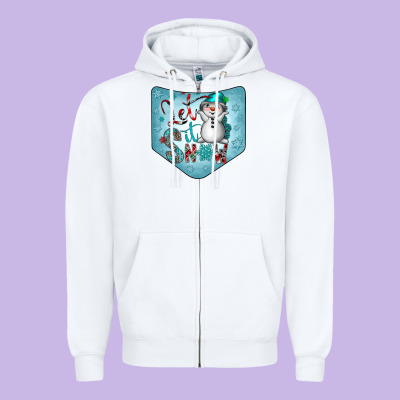 Christmas Pocket Zipper Hoodie Designed By Cowhidedigitalart