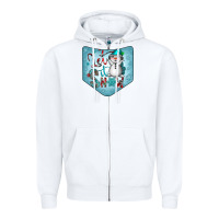 White Christmas Pocket Zipper Hoodie - CowhideDigitalArt