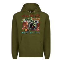 Army Green When Life Gets Blurry Adjust Your Focus Vintage Camera Premium Hoodie - FaDigitalArtStudio