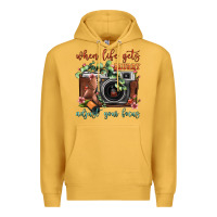 Mustard When Life Gets Blurry Adjust Your Focus Vintage Camera Premium Hoodie - FaDigitalArtStudio