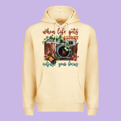 When Life Gets Blurry Adjust Your Focus Vintage Camera Premium Hoodie Designed By Fadigitalartstudio