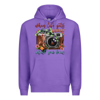 Purple When Life Gets Blurry Adjust Your Focus Vintage Camera Premium Hoodie - FaDigitalArtStudio
