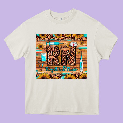 Rn Registered Nurse Heavy Core Tee Designed By Jahusdesignshop