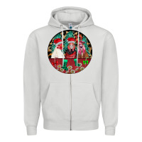 Dove Grey Chickens Zipper Hoodie - CowhideDigitalArt
