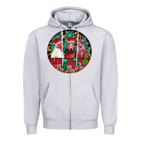 Heather Grey Chickens Zipper Hoodie - CowhideDigitalArt