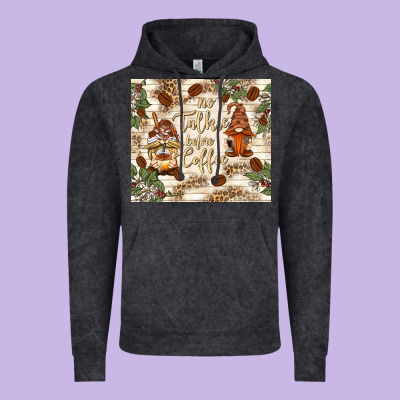 No Talkie Before Coffee With Gnomies Vintage Hoodie Designed By Tumblerdesignbyshophia