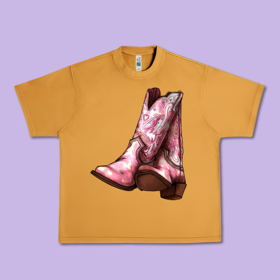 Cowgirl Boots Urban Heavy Tee Designed By Howdyjamesfarm