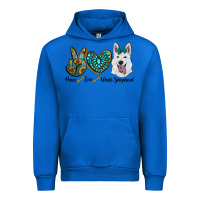 Cobalt peace love white Sepherd Urban Hoodie - BarkalooDesign
