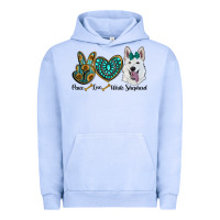 Pigment Grape Ice peace love white Sepherd Urban Hoodie - BarkalooDesign