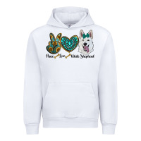 White peace love white Sepherd Urban Hoodie - BarkalooDesign
