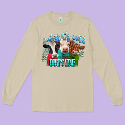 Heifers Its Cold Outside Long Sleeve Tee Designed By Cowgirlartshop