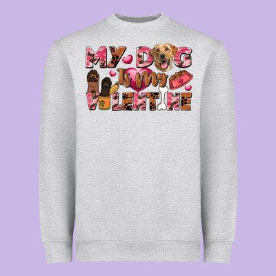 My Dog Is My Valentine Heavyweight Sweatshirt Designed By Fadigitalartstudio